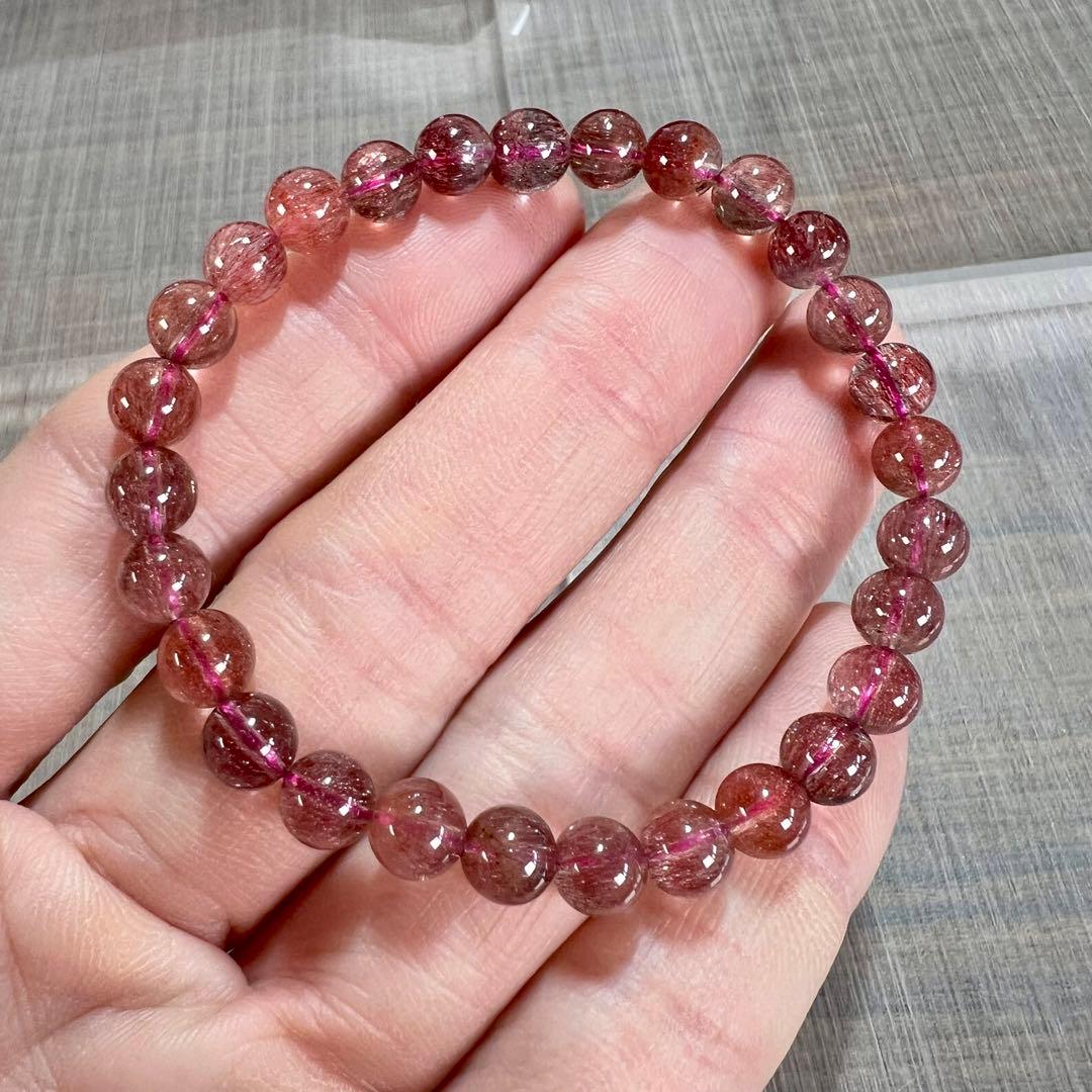 最高級　スーパーセブンブレスレット　レッドレピドクロサイトインクォーツ