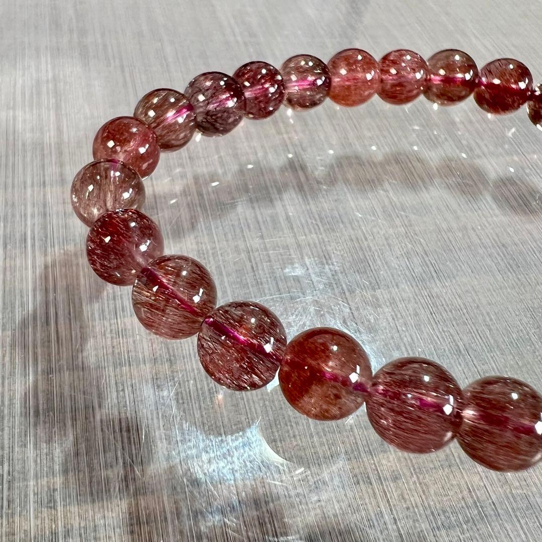 最高級　スーパーセブンブレスレット　レッドレピドクロサイトインクォーツ