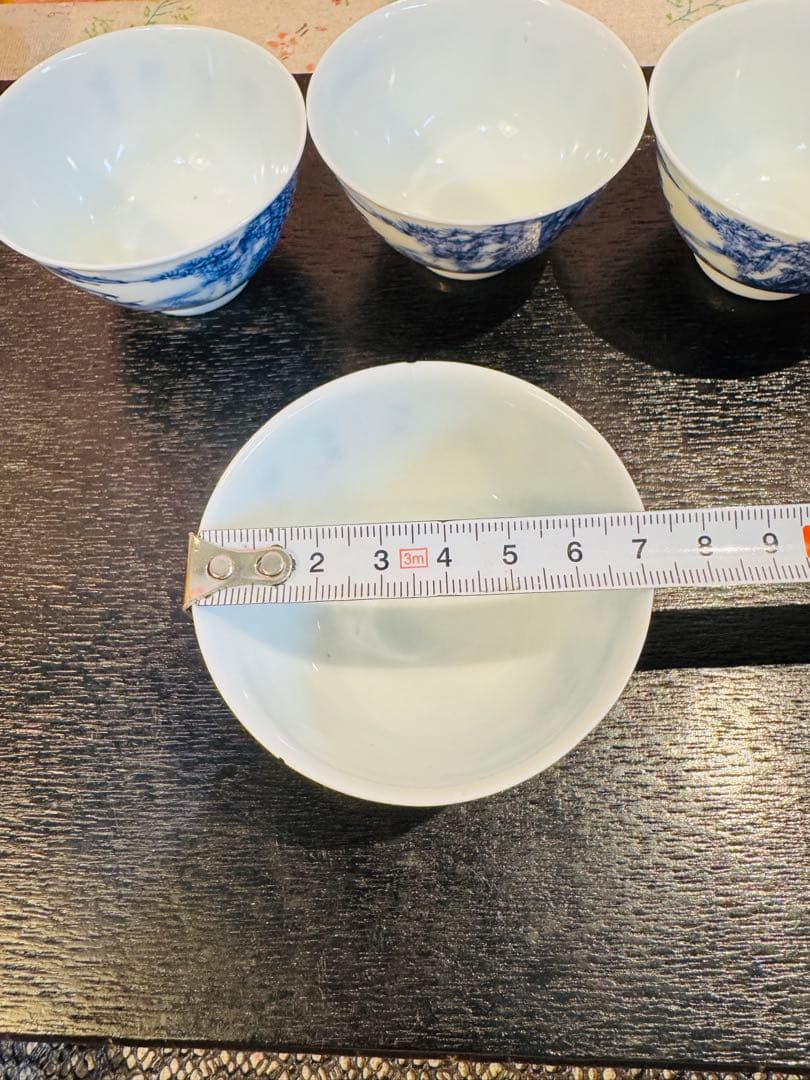 平安春峰 山水 赤壁賦 名工 茶碗 急須 茶道具 骨董品 染付