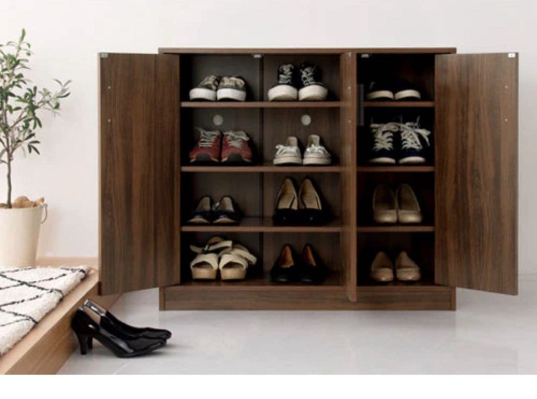 ダークブラウン 3扉収納キャビネット