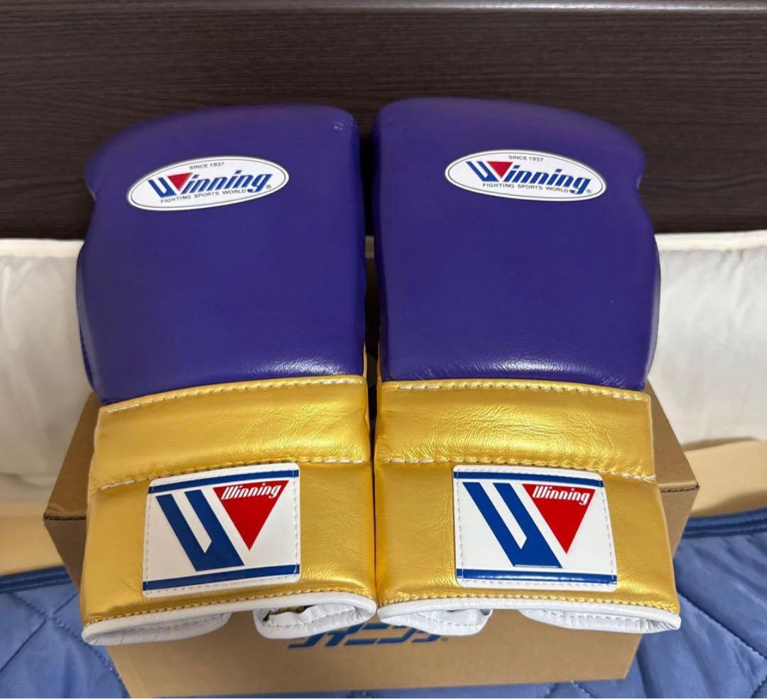 くしこ様　ウイニング　ヘッドギア　14オンスボクシンググローブ　紫/金　セット