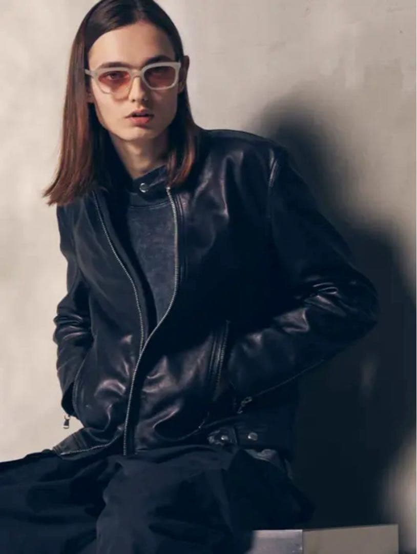 試着のみ MAISON SPECIALシープレザーシングルライダースジャケット1