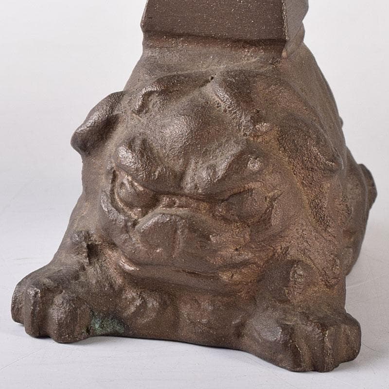 ブロンズ　富国徴兵保険相互会社記念品　衝立　約4㎏　在銘　共箱　V　R8160H