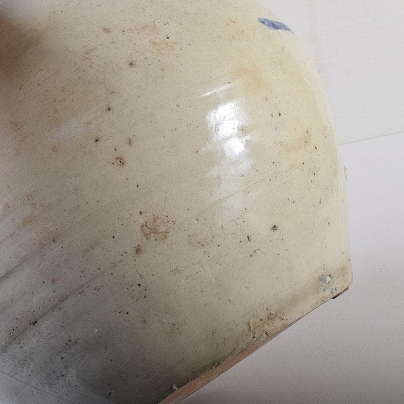 朝鮮美術　李朝　高麗白磁　染付　花文　壺　C　R8023C