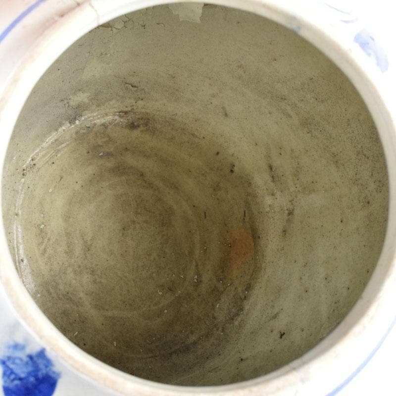 朝鮮美術　李朝　高麗白磁　染付　花文　壺　C　R8023C