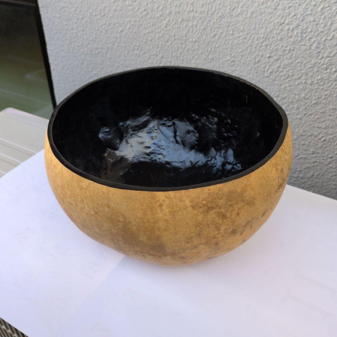 ひょうたん炭籠　内黒塗り ふくべ炭とり ひさごすみとり　茶道具　口切りの茶事