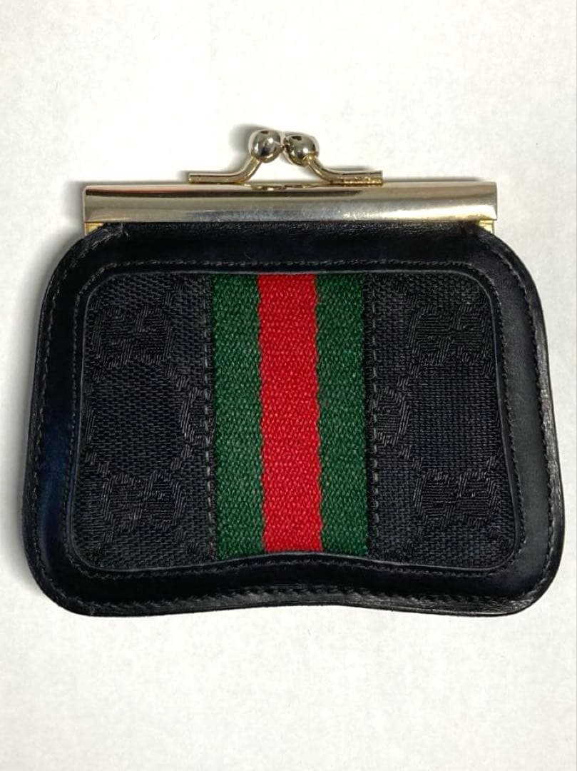 良品　GUCCI グッチ　オールドグッチ　シェリーライン　がま口　ケース