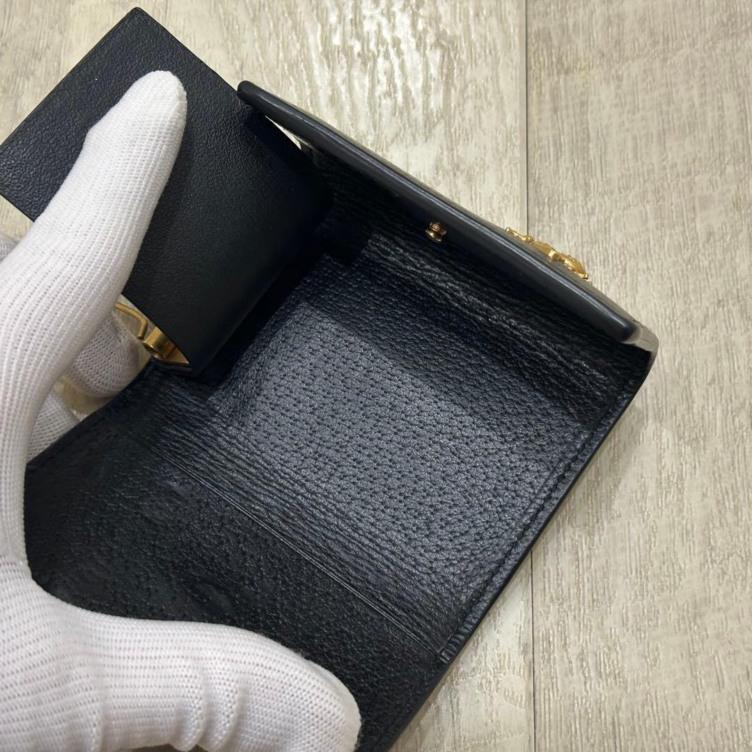 GUCCI アニマリエ 6連キーケース メタルビー レザー ブラック