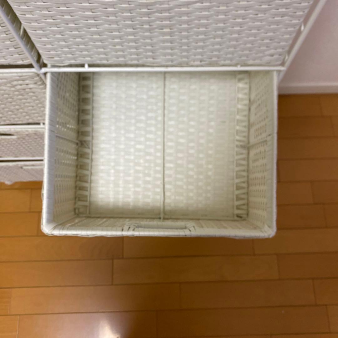 ディノス　ラタン調チェスト　ホワイト