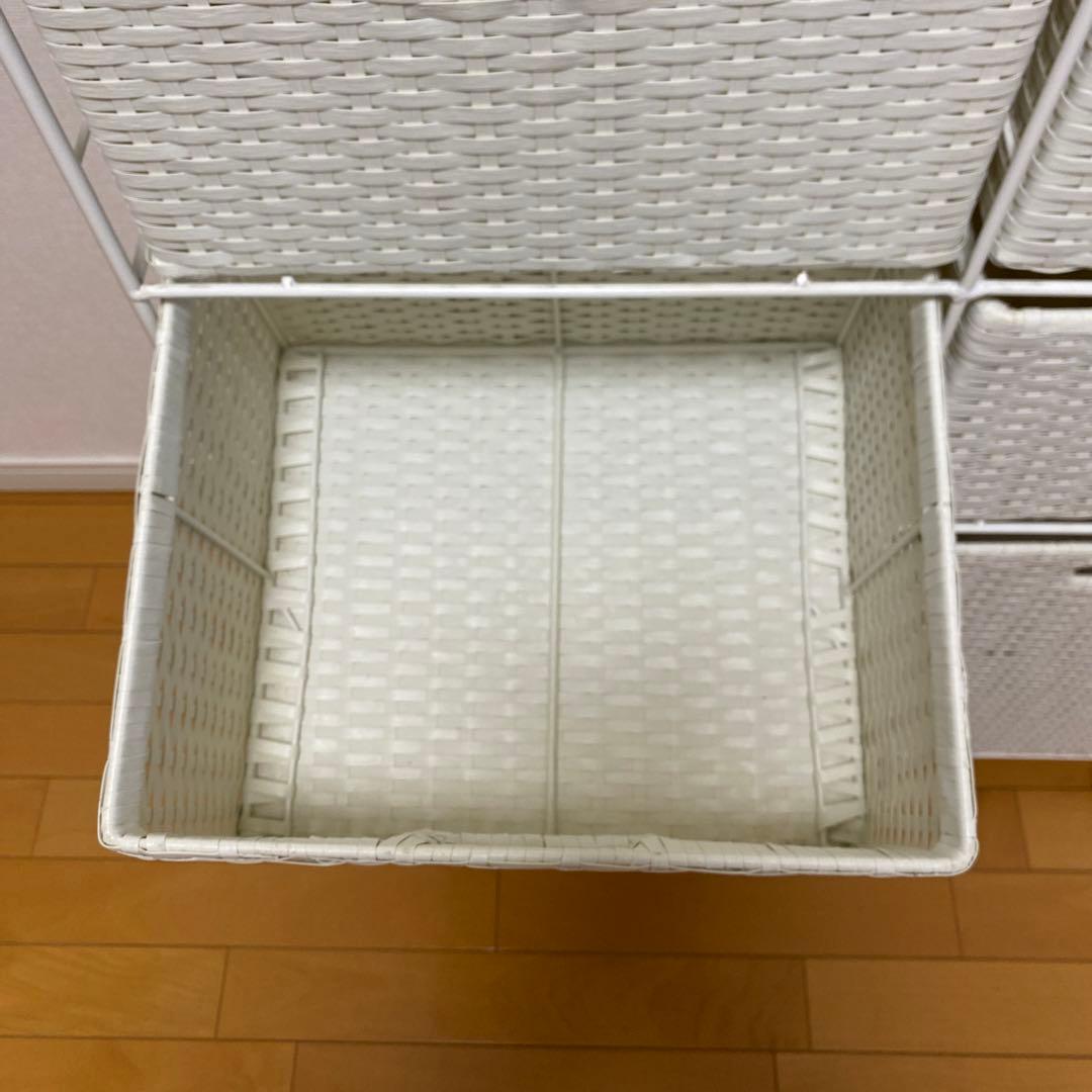 ディノス　ラタン調チェスト　ホワイト