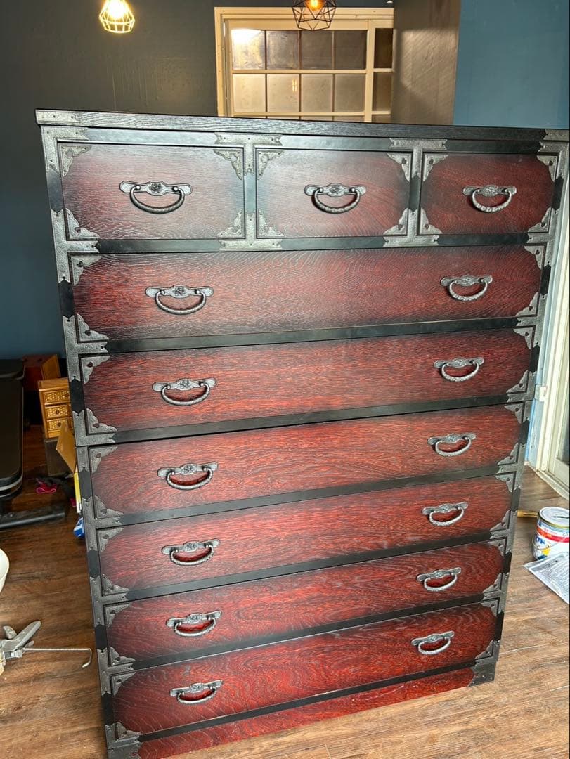 木製ダークブラウン　引き出し箪笥