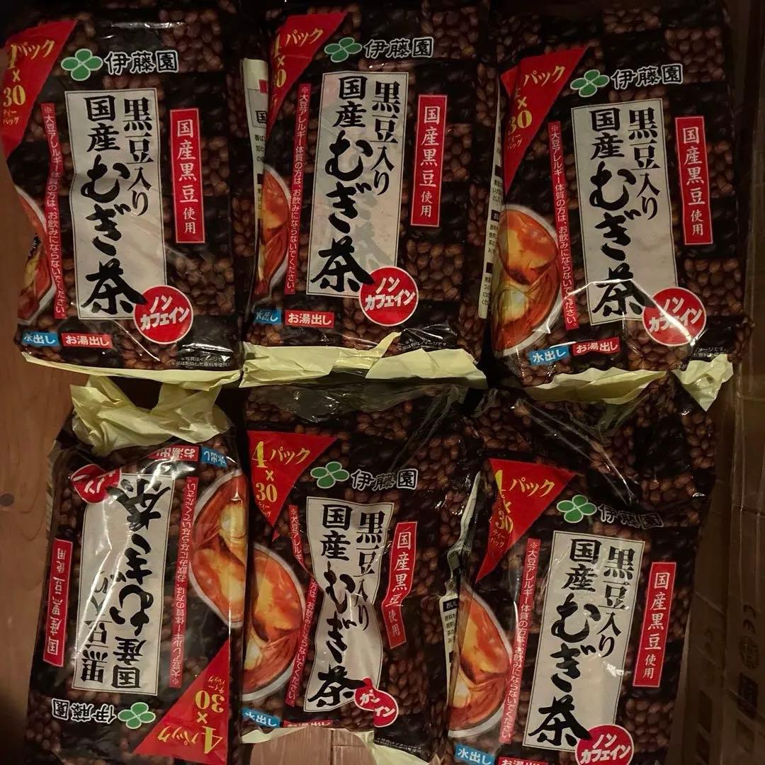 6個セット 30ティーバッグ ×4袋 合計720袋　伊藤園 黒豆入り 国産むぎ茶