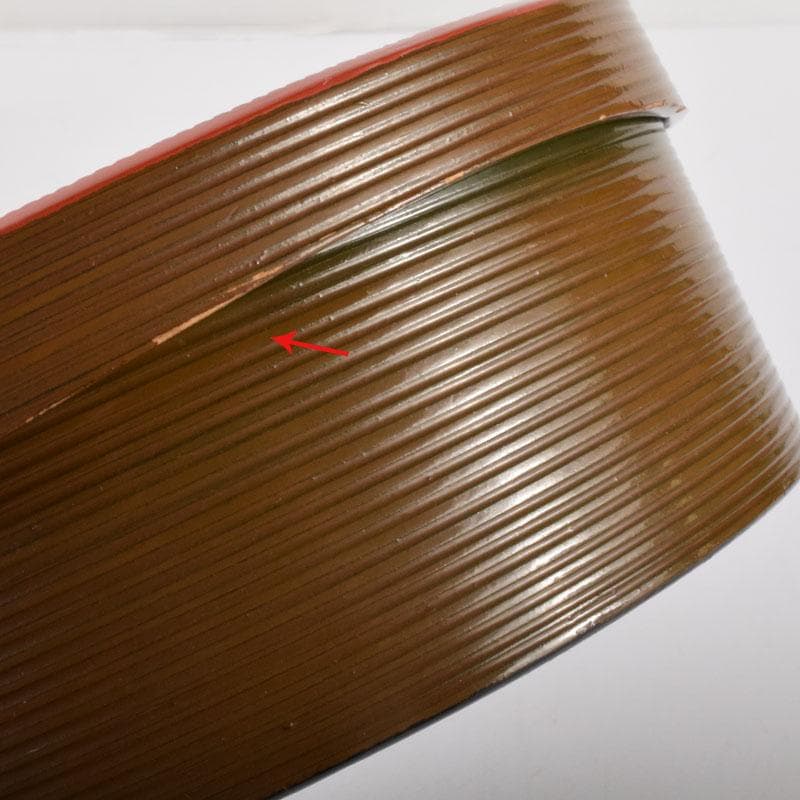 漆匠　川端近左造　青漆糸目丸菓子器　共箱　N　7044