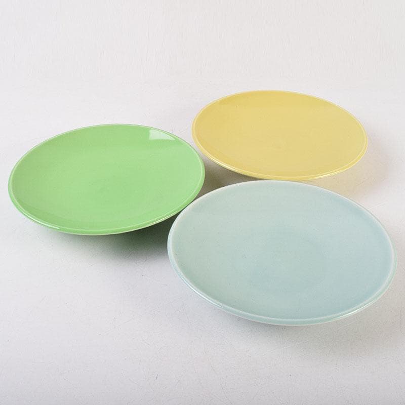 和食器　朝日焼　松林良周作　六色　銘々皿　六客　共布共箱　V　R9285