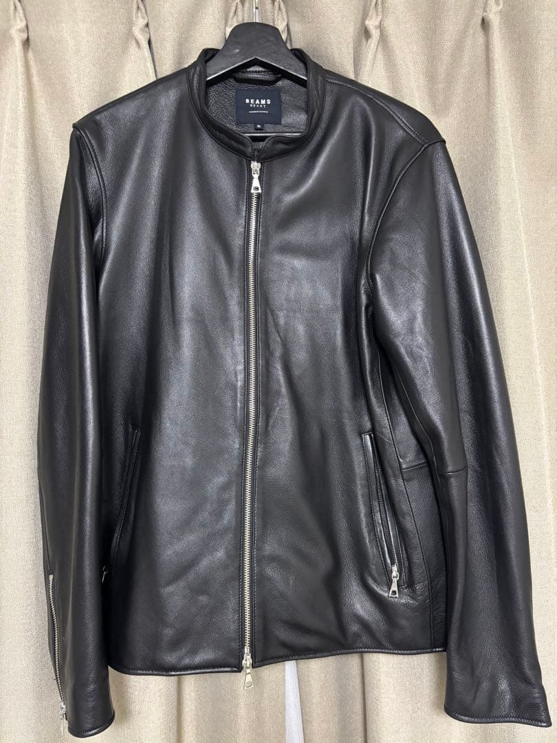 BEAMS HEART シープスキンレザーシングルライダースジャケット XL