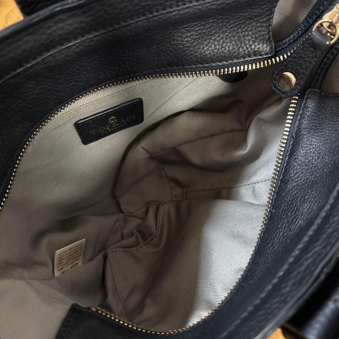 TOPKAPI シュリンクレザー・リアルファー付きバケツ型バッグ