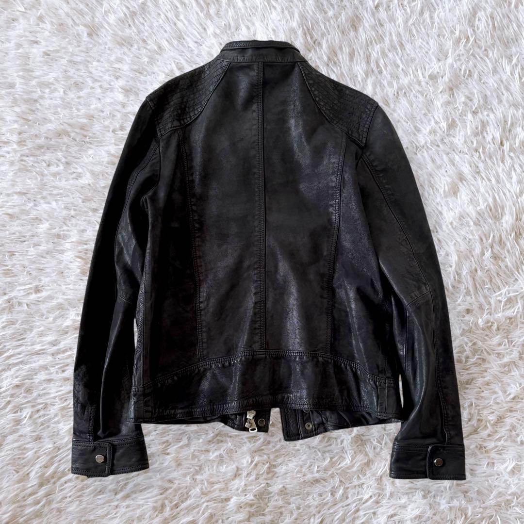 ZARA 山羊革 レザージャケット ライダース L相当 黒 ゴートスキン