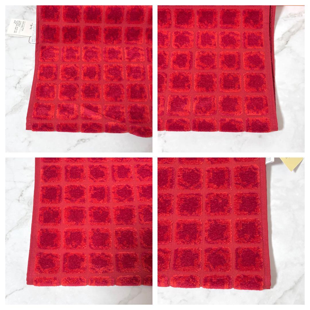 【新品タグ付き箱付き】エルメス フェイスタオル レッド 未使用品