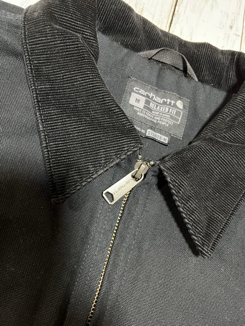 早い者勝ち ブラック デトロイトジャケット ダック地 M カーハート