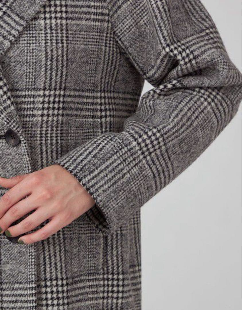 TOMORROWLANDcollection ウールカシミヤグレンチェックコート