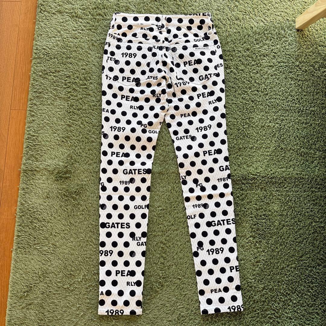 パーリーゲイツ☆タグ付き新品 アートピケ ドット×ロゴ柄 パンツ