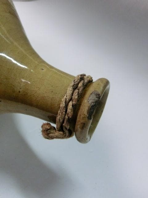 徳利■古い黄瀬戸(江戸期) とっくり 酒器 花瓶 時代物 骨董品■