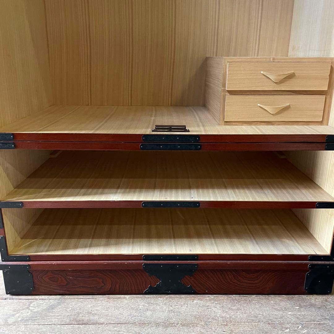 駿河民芸 駿河民藝 ワードローブ 欅材 時代箪笥 昭和レトロ 和製アンティーク