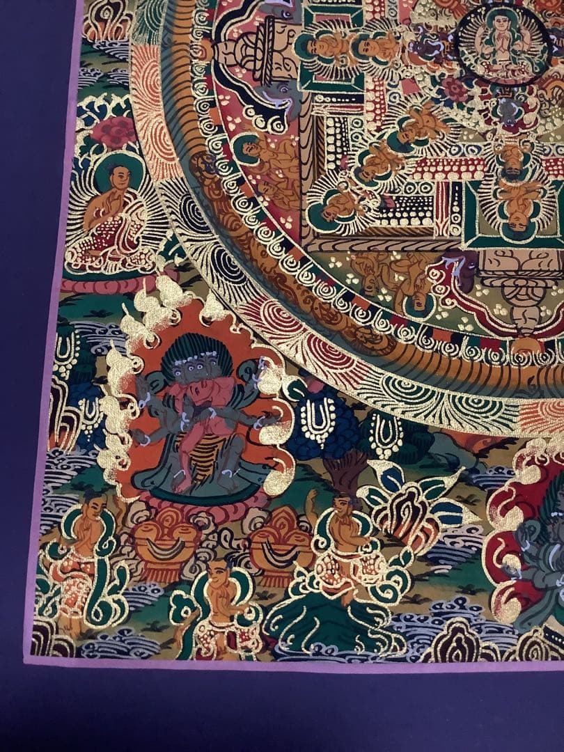 《 チベット密教　新品　1点物 》 手描き　曼荼羅　仏陀　釈迦　仏画　仏教　d6