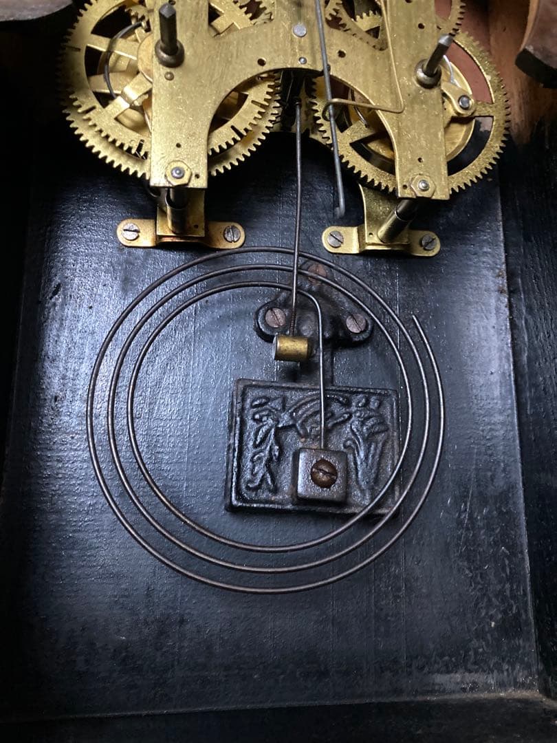 アンティーク EPOCH 宮型数打ち式振り子時計 8日巻 稼働中
