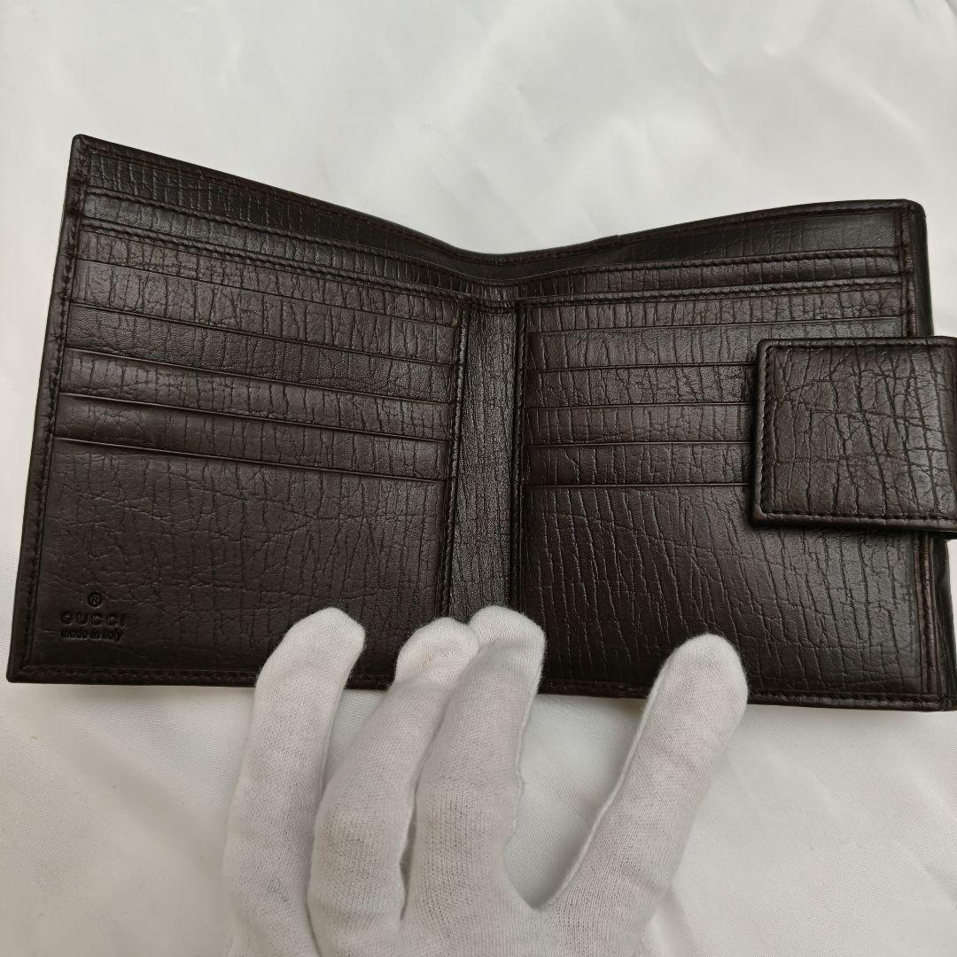 美品　GUCCI グッチ 三つ折り財布 GGキャンバス シェリーライン