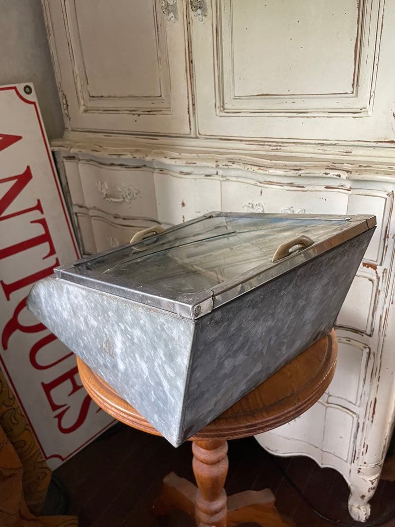 フランス　アンティーク　ディスプレイ　ショー　ケース　ガラス　ブリキ　お菓子レア