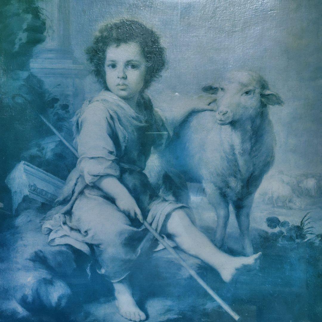 宗教画 複製画 額装 ムリーリョ 善き羊飼い