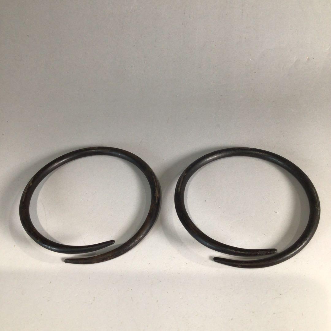 Ｐ３０１　釜釻　『釜師　山本閑浄造』『松葉象嵌』『釜鐶』　共箱　茶道具