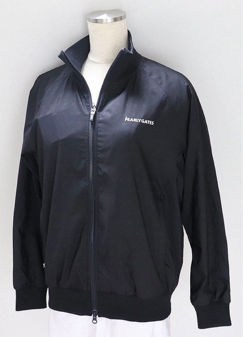 《パーリーゲイツ》新品 ロゴ総柄 はっ水 タフレックス フルジップジャケット 0