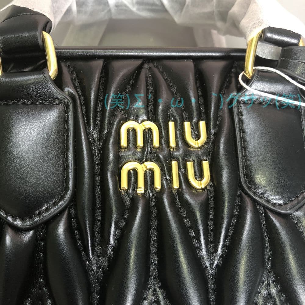 miumiu ショルダーバッグ レディース 黒 ブラック ハンドバッグ