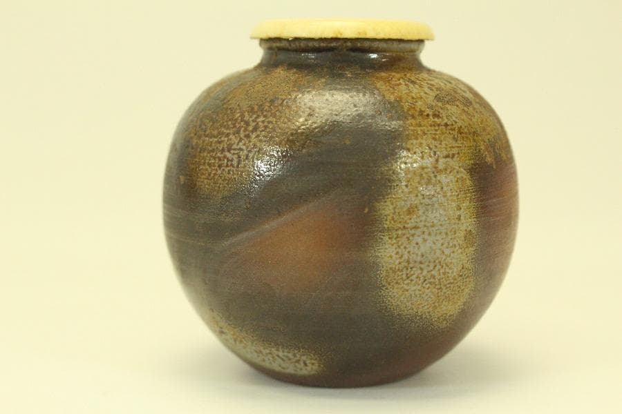 茶道具 備前 文淋茶入 美品(A781)