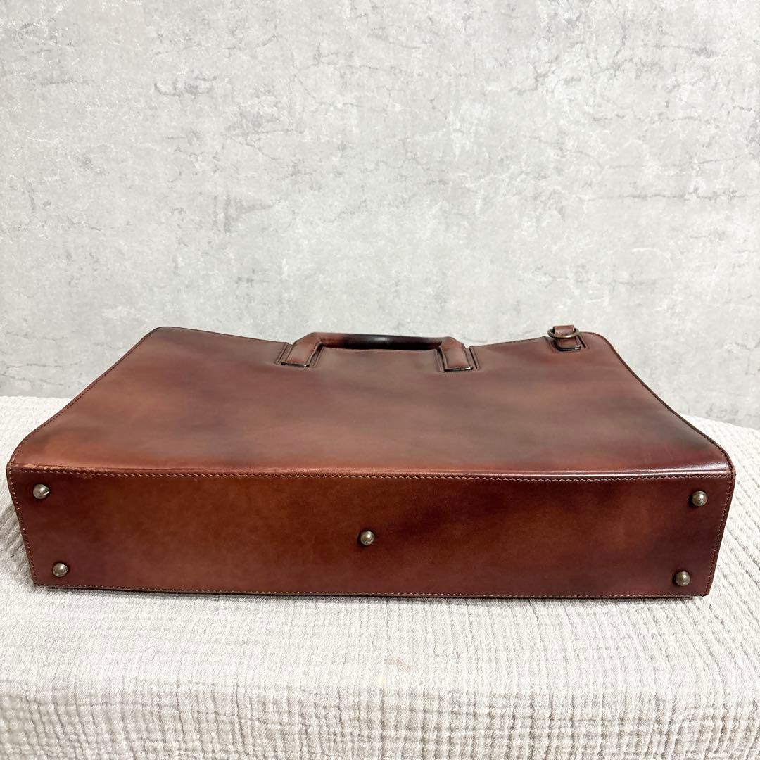 マザーハウス ビジネスバッグ 2way アンティーク レザー ブラウン