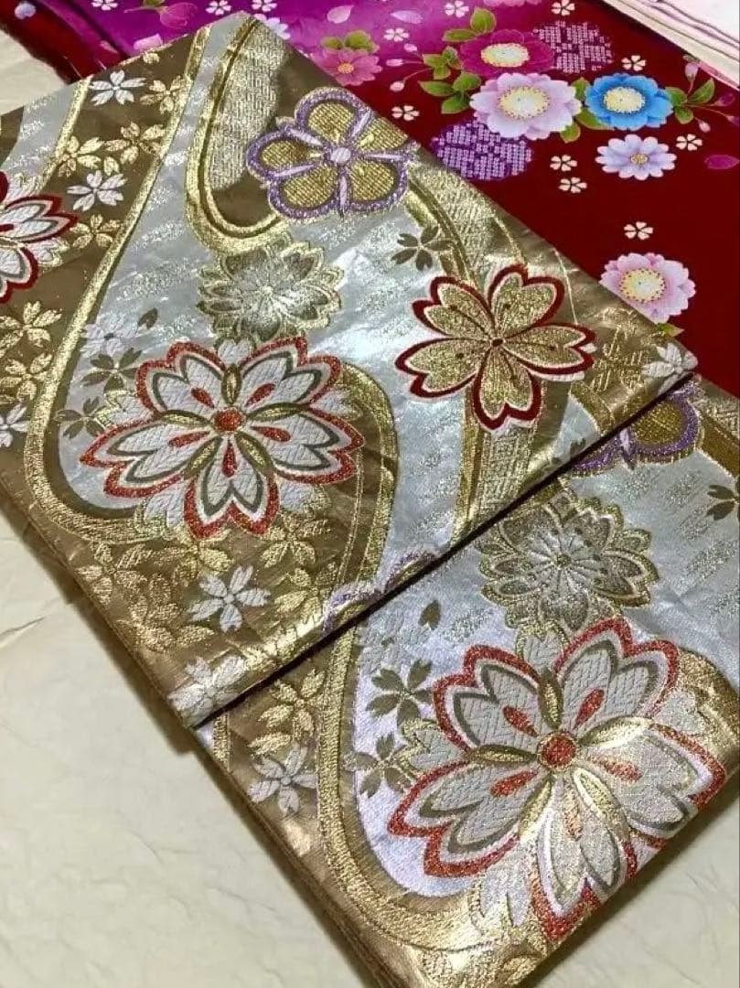 翌日発送可【振袖セット 】振袖 帯 正絹長襦袢 帯〆 帯揚/ 成人式 お手入れ済