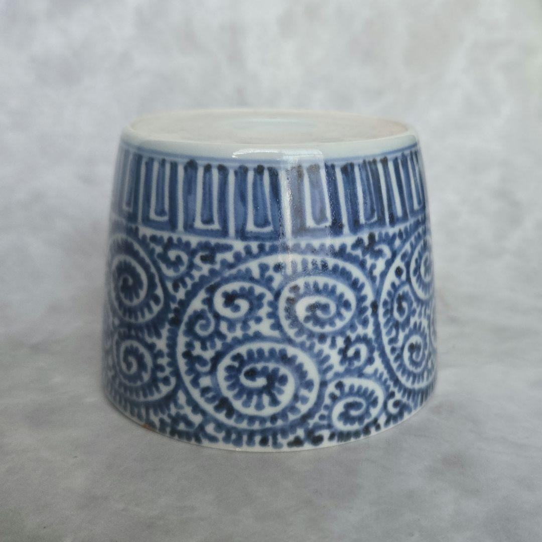 大ぶり　古伊万里　染付　蛸唐草　猪口　蕎麦猪口　骨董　アンティーク　江戸時代