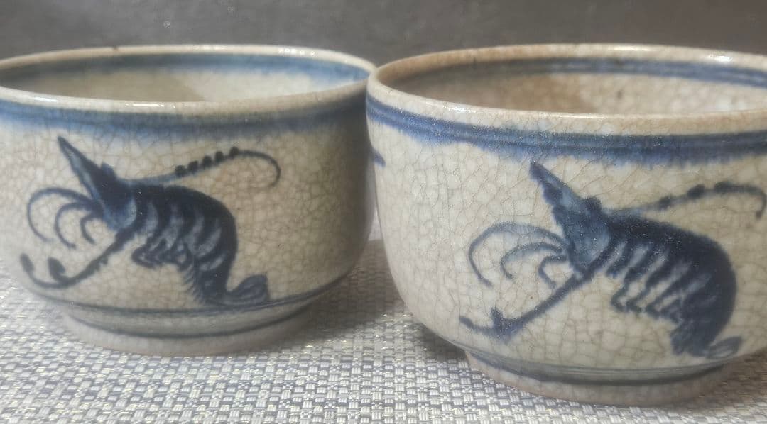 【名品❗】17〜18世紀　中国古陶磁器　南方系　古安南　安南染付　茶碗　向付2客