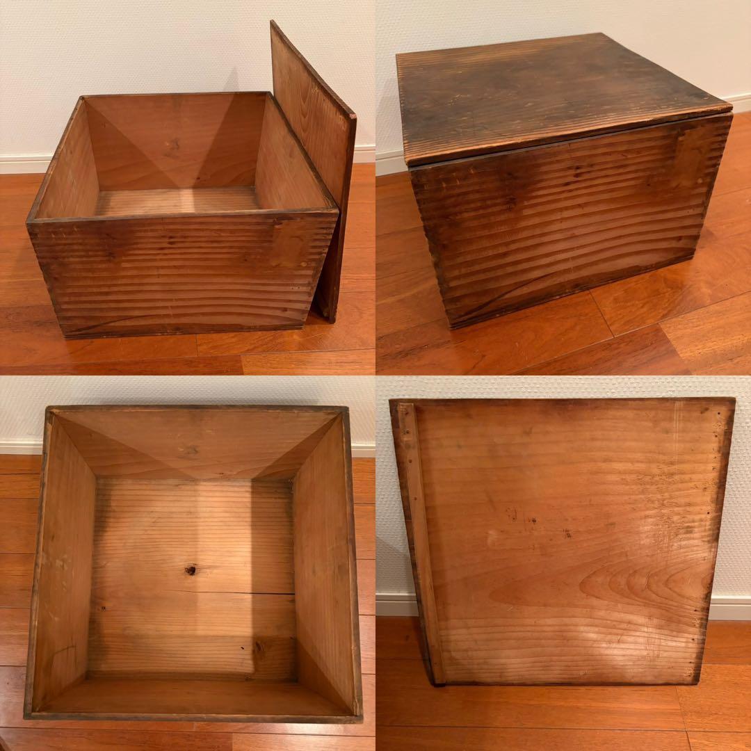 【戦前・稀少】京美尚社扱い 桐製 丸火鉢（銅落とし・五徳・木箱付）骨董品