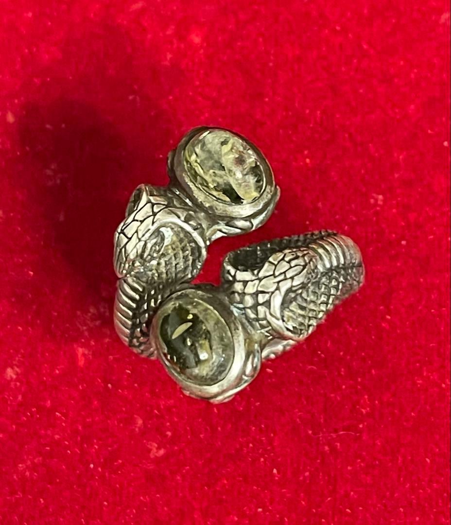 bizarre ビザール　コブラ　リング　蛇 グリーンアンバー　13号