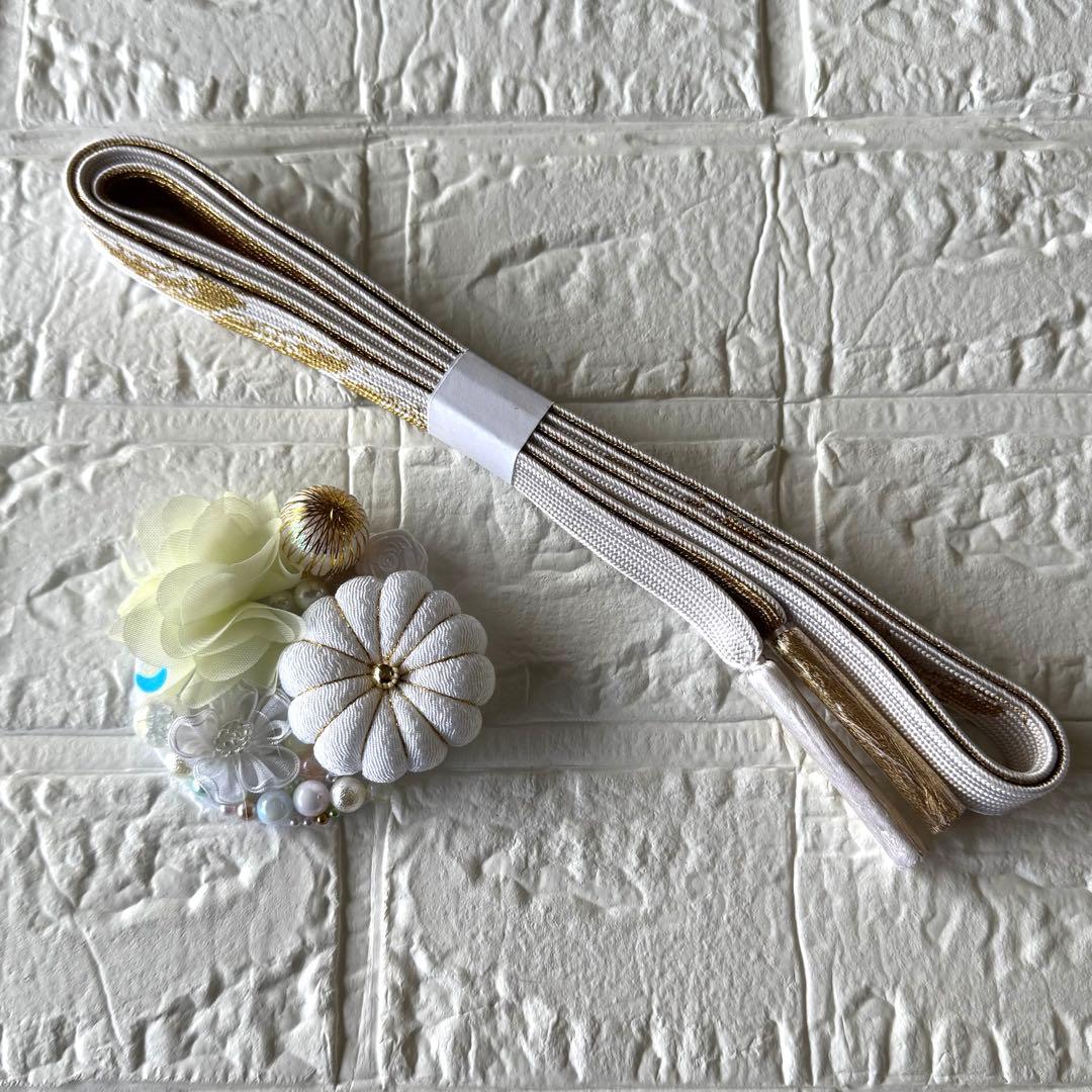 成人式　振袖　正絹帯揚げ　正絹帯締め　パール重ね衿　フリル付きレース半衿　お飾り