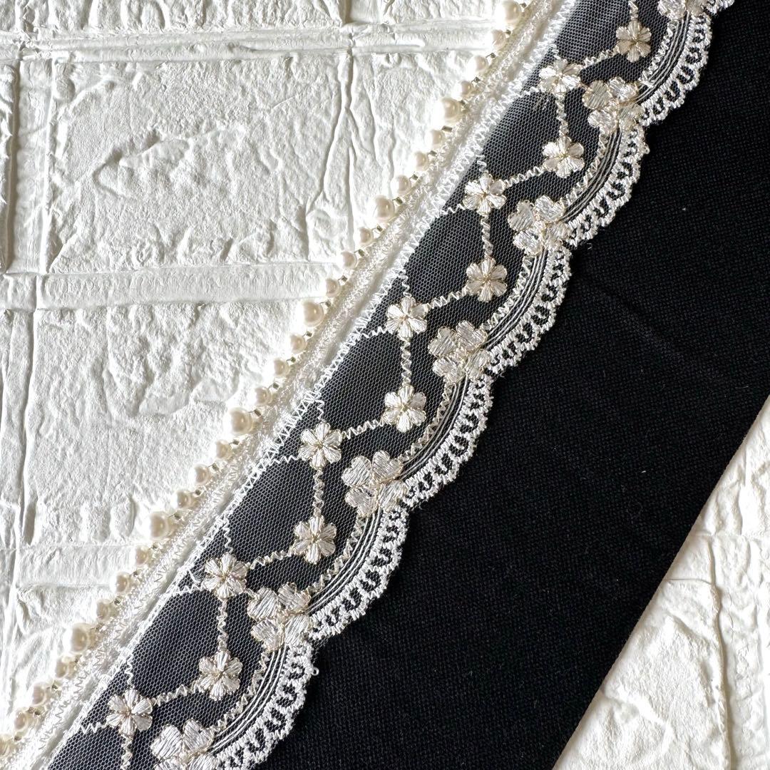 成人式　振袖　正絹帯揚げ　正絹帯締め　パール重ね衿　フリル付きレース半衿　お飾り