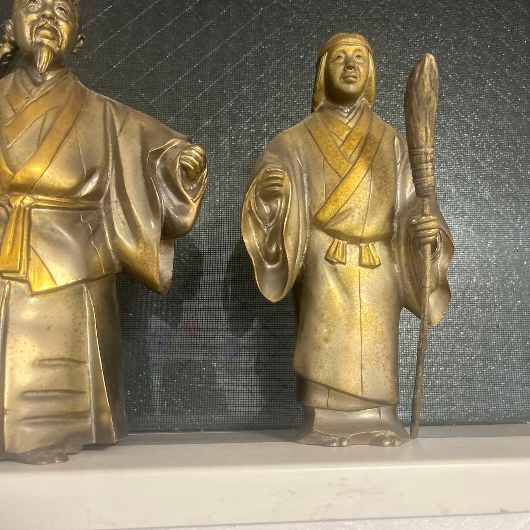 日本の伝統的金属製像 2体セット