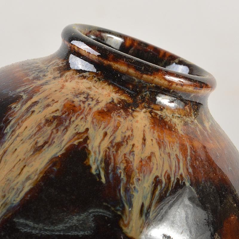 茶道具　桶谷定一作　内海茶入　共箱　V　6691