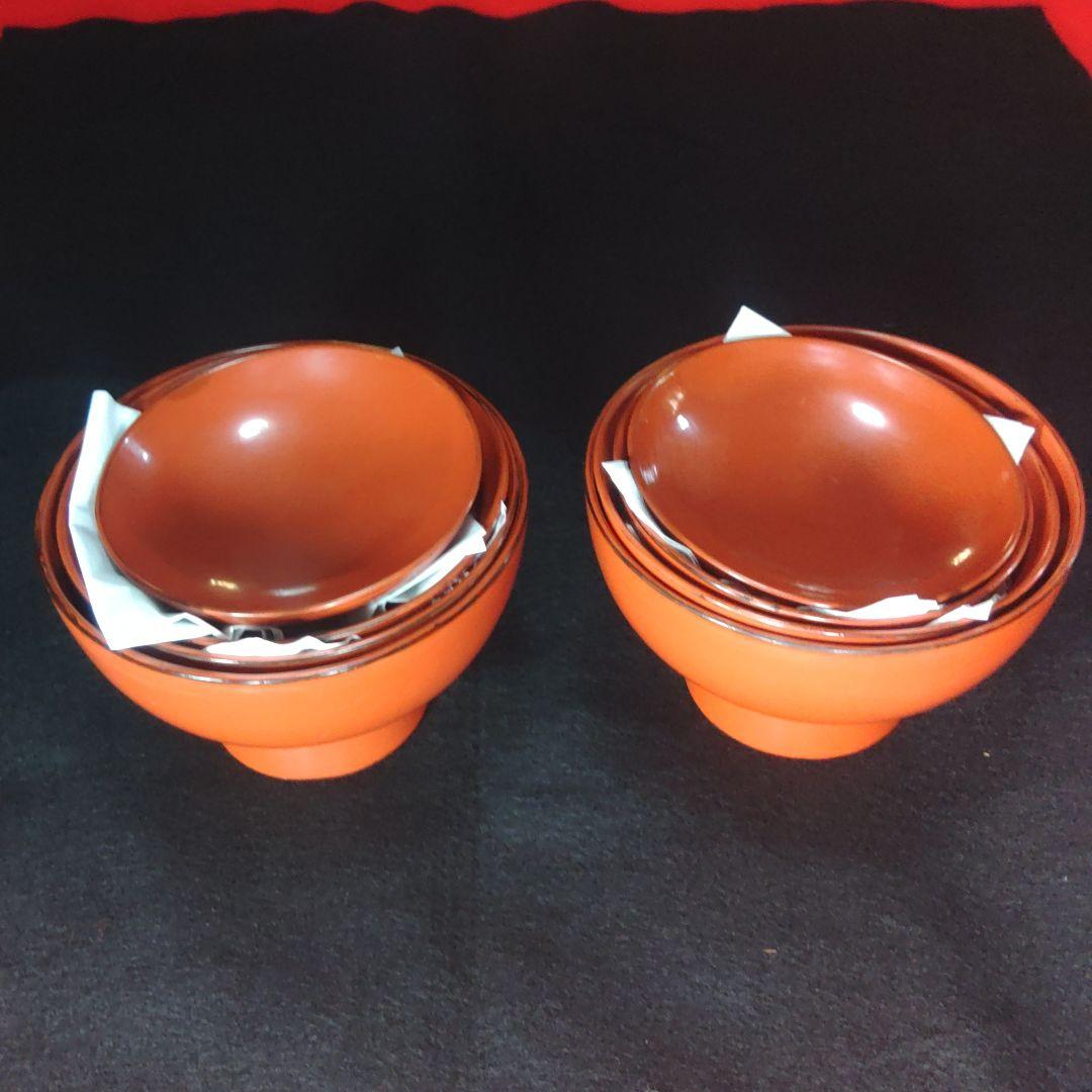 応量器　江戸初期　根来四つ椀二組完品　漆器