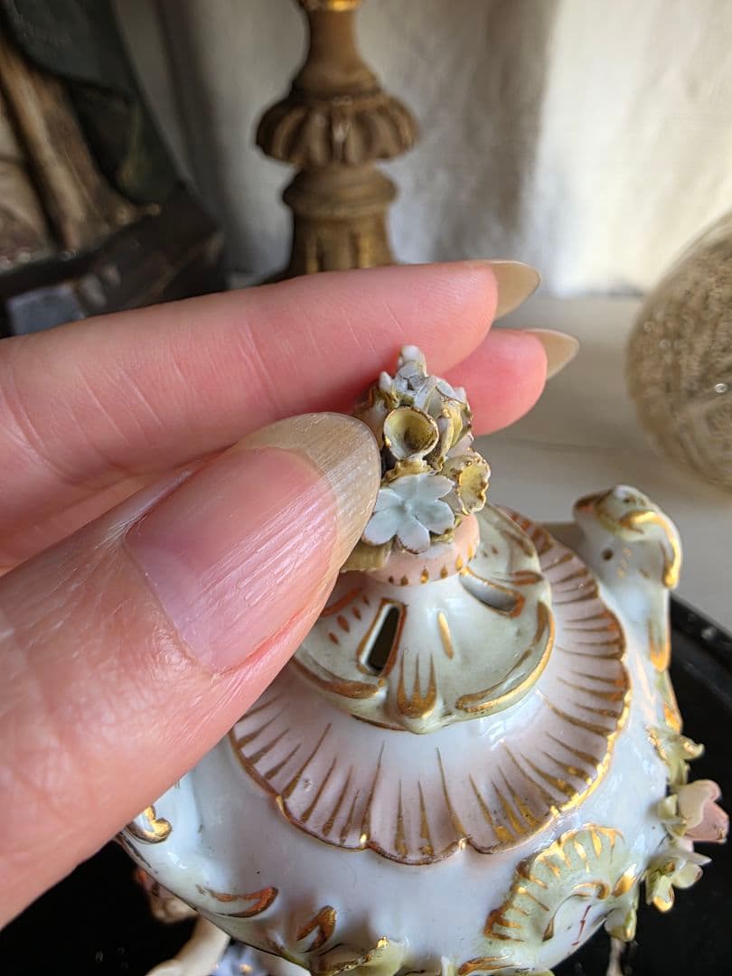 フランスアンティーク 陶器のポプリポット