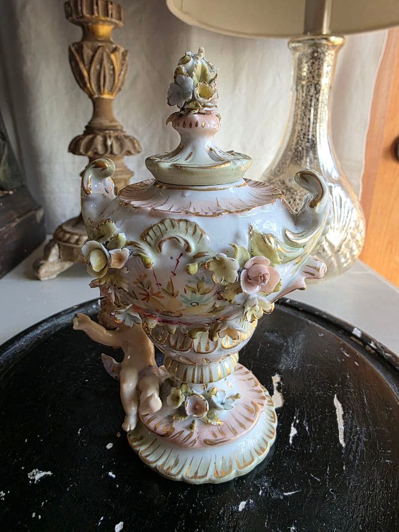 フランスアンティーク 陶器のポプリポット