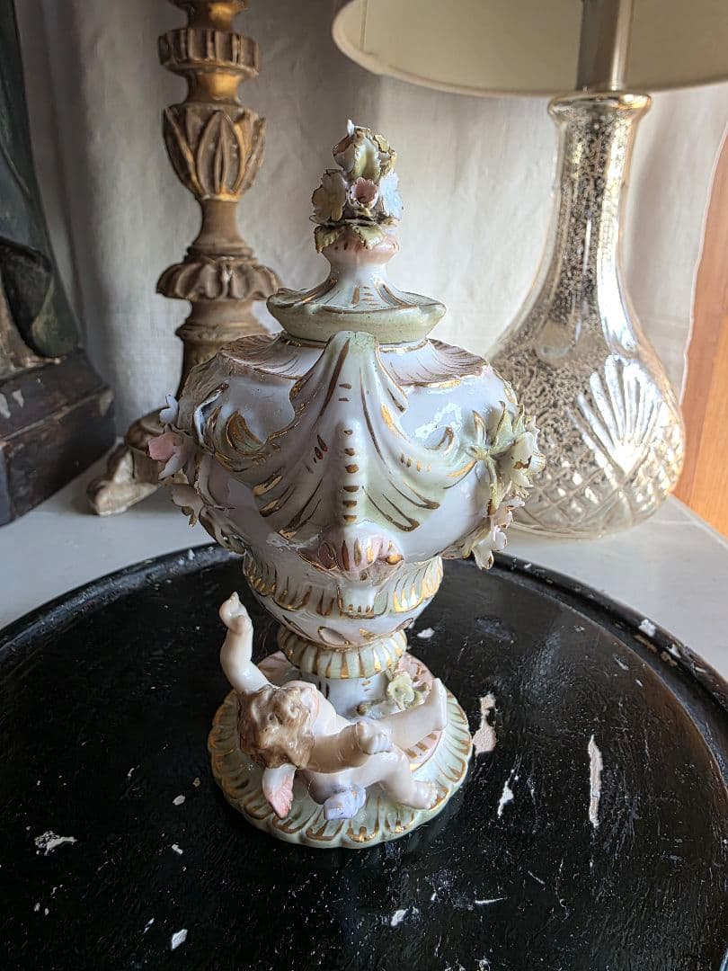 フランスアンティーク 陶器のポプリポット